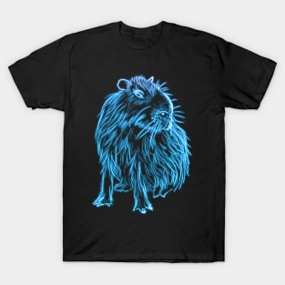 Blue glowing capybara T-Shirt